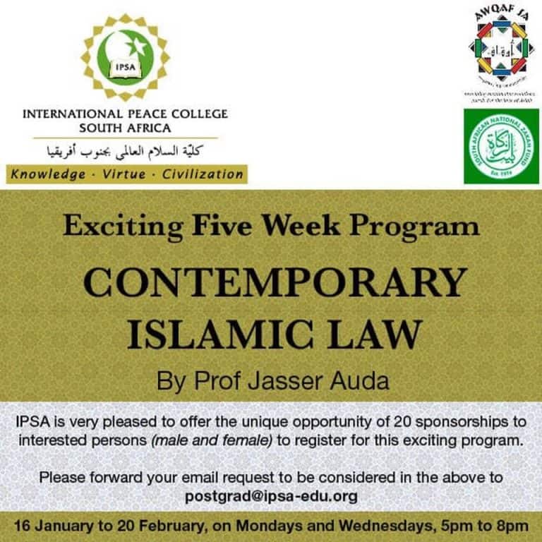Events: Contemporary Islamic Law Program in South Africa – Announcement